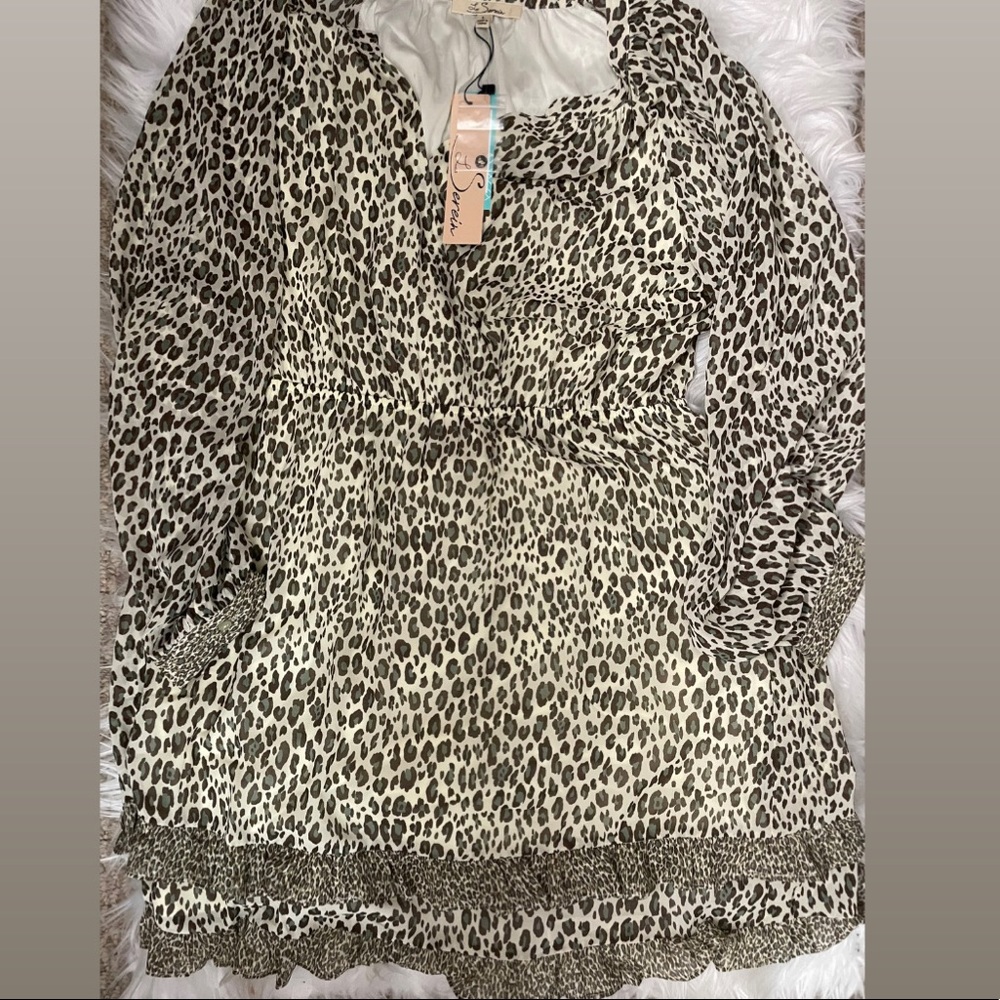 Green Leopard Print Dress